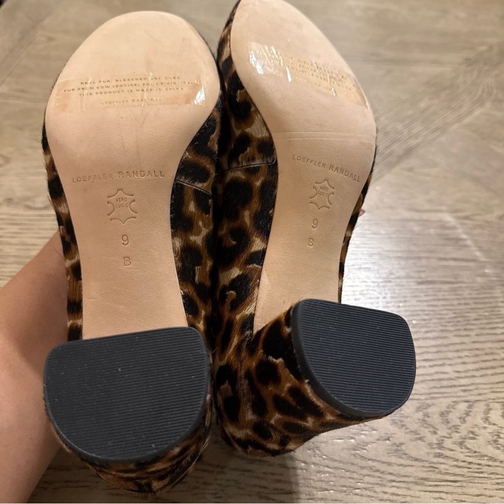 Loeffler Randall Jane Leopard Calf Hair Mid Heel Pump 9B - Picture 4 of 5